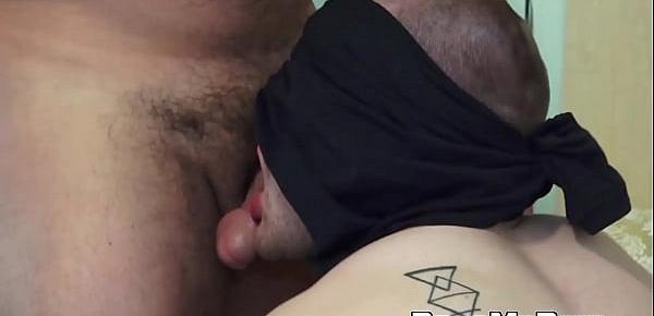 Daddy face fucks his young lover before raw penetrating him